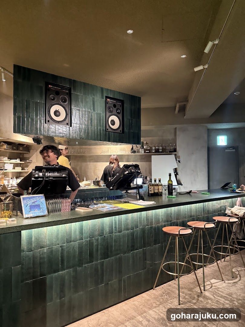 Bar Interior with Staff and Equipment