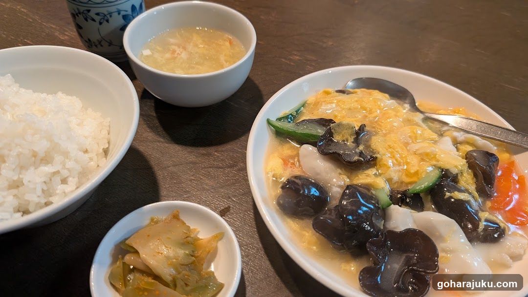 Dinner Table Setting with Rice and Soup