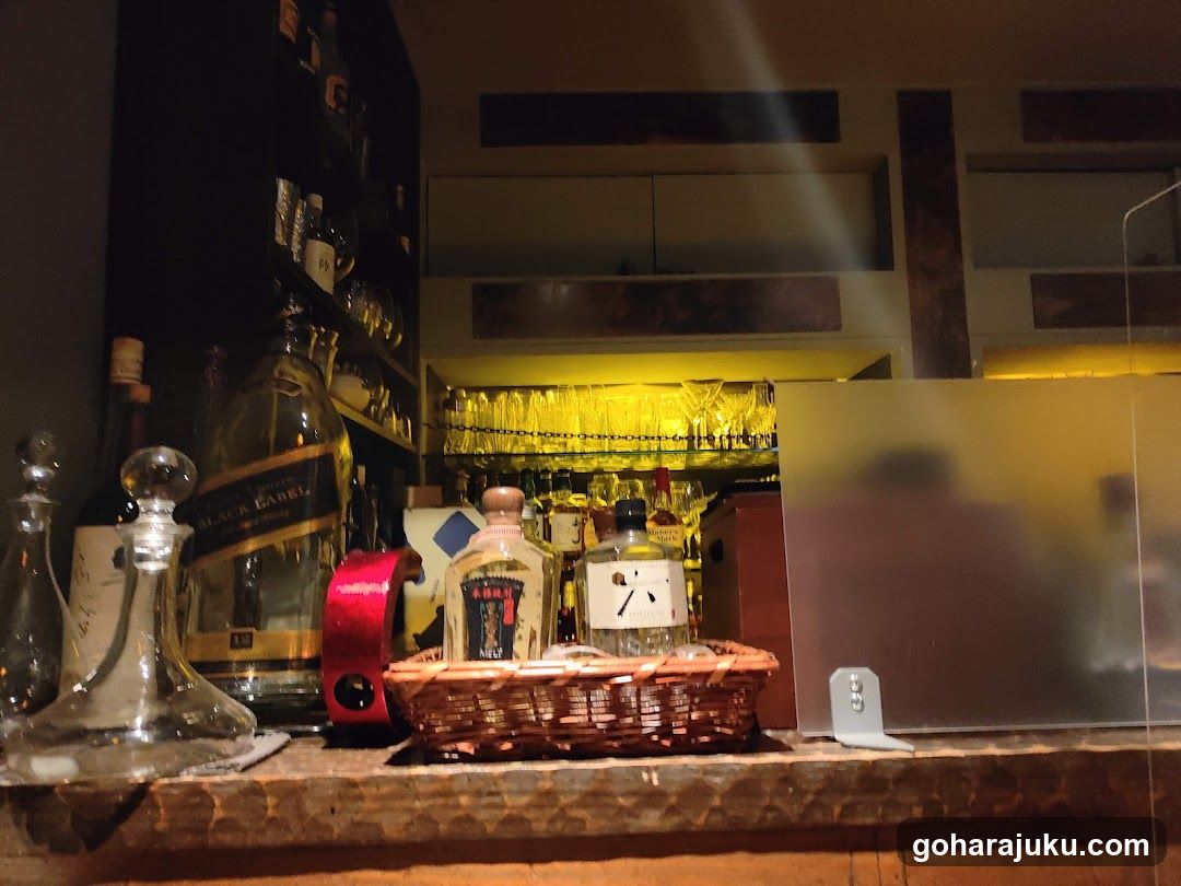 Bar Interior with Bottles and Glassware