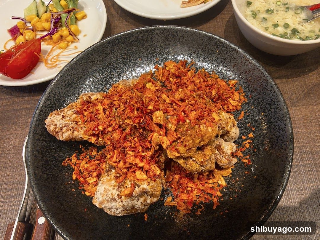 Spicy Fried Chicken with Garnish