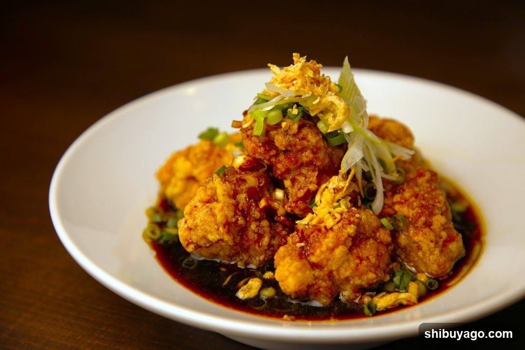 Fried Chicken with Sauce and Garnish