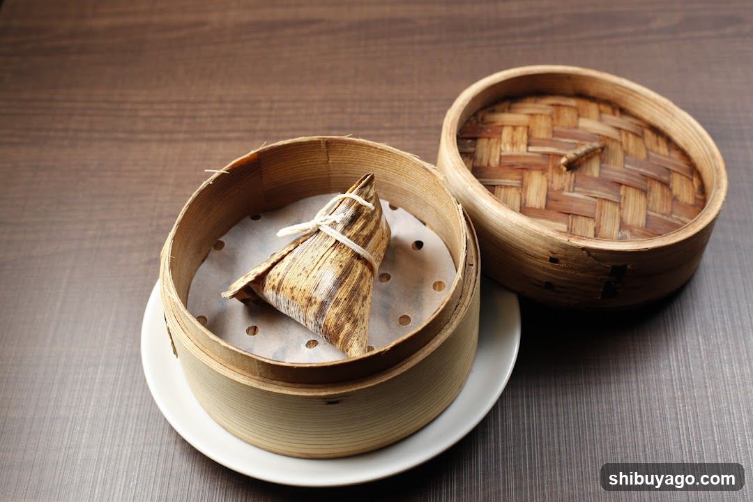 Zongzi in Bamboo Steamer