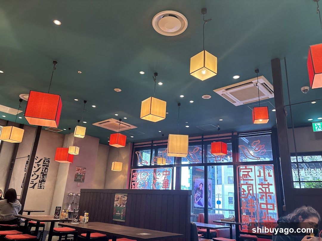 Restaurant Interior with Hanging Lights