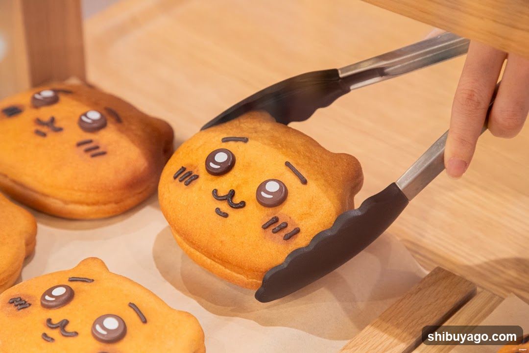 Cat-shaped donuts being served