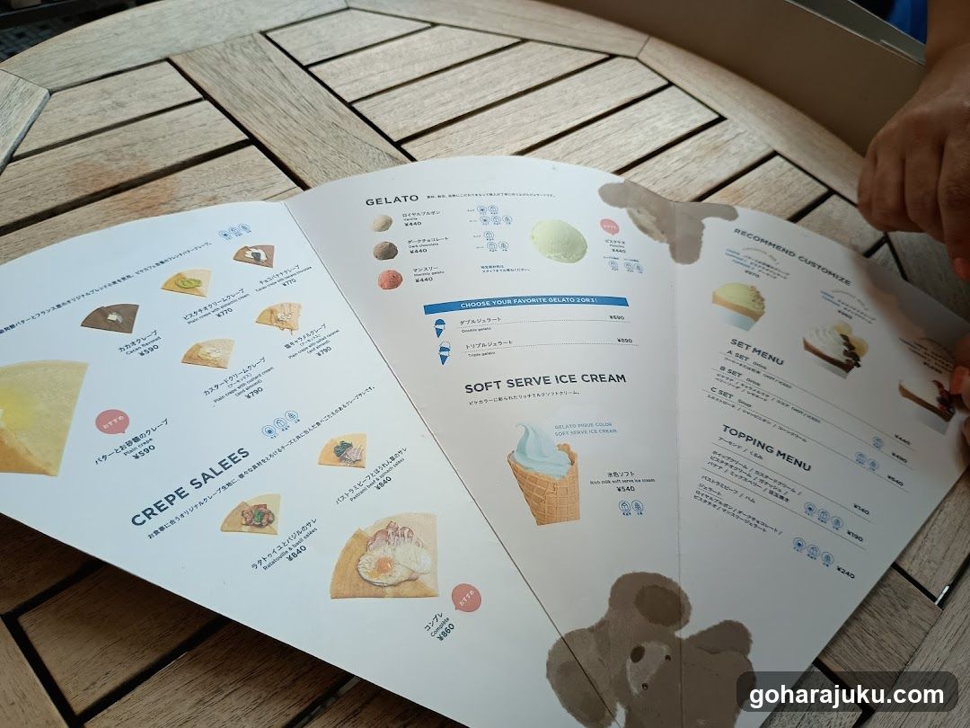 Gelato and Ice Cream Menu