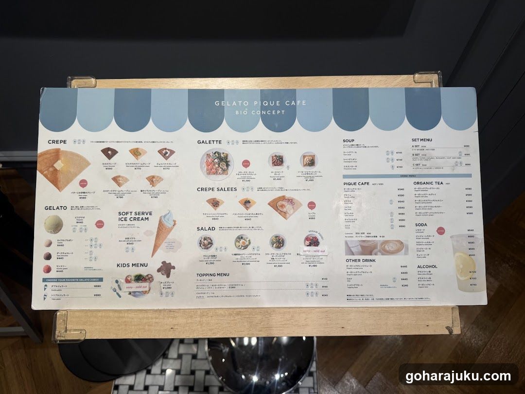 Gelato Pique Cafe Bio Concept Menu