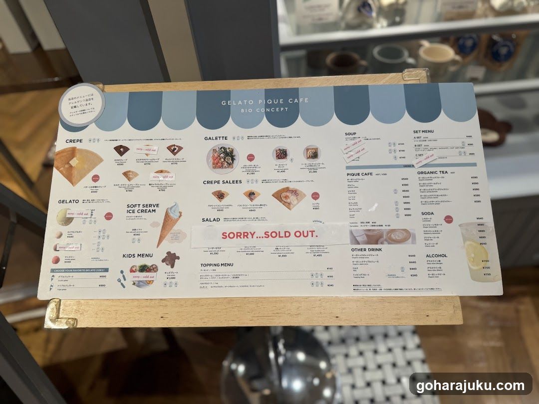 Gelato Pique Cafe Menu