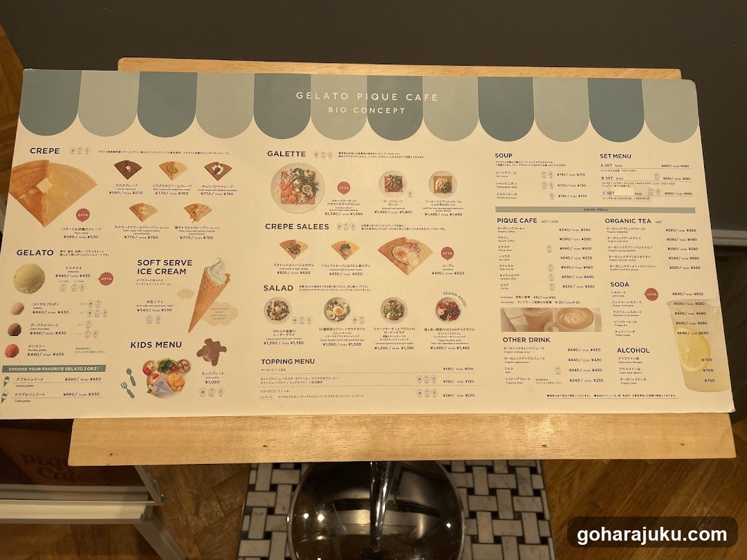 Gelato Pique Cafe Bio Concept Menu