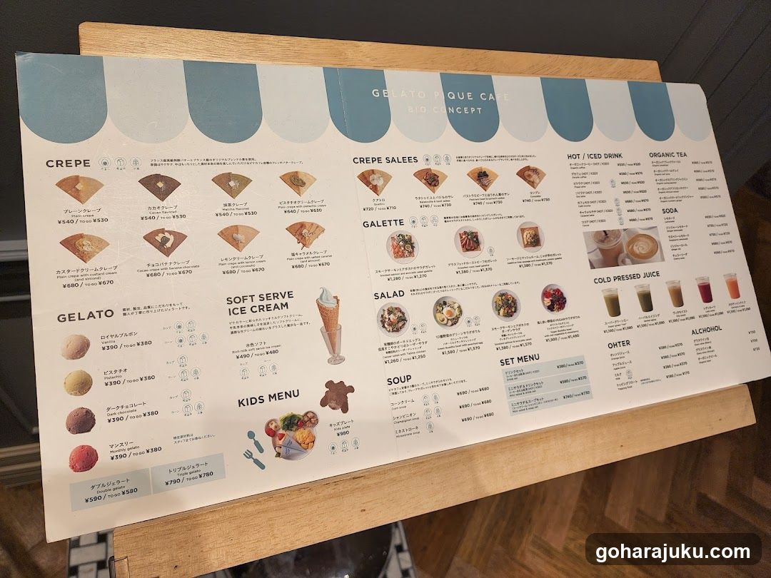 Gelato Rouge Cafe Menu Board