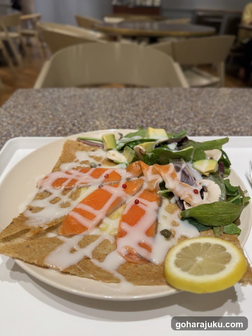 Salmon Crepe with Salad