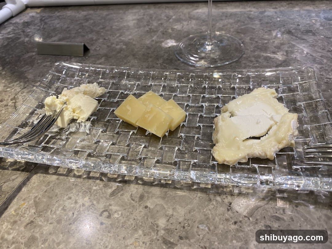 Cheese Platter on Glass Serving Dish