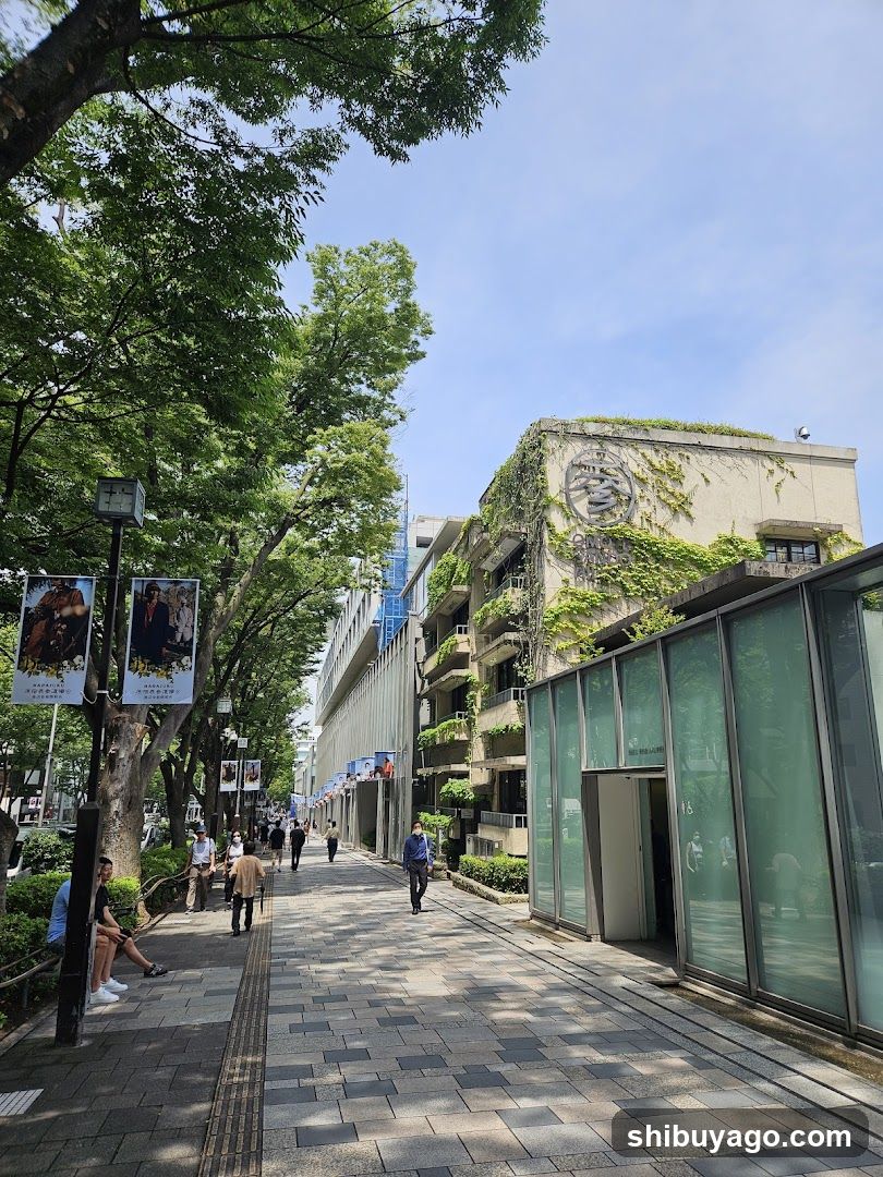 Urban Street Scene with Greenery and Buildings