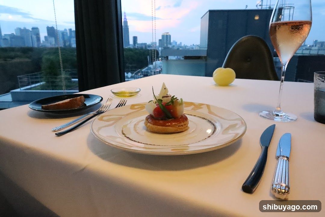 Fine Dining Table Setting with City View