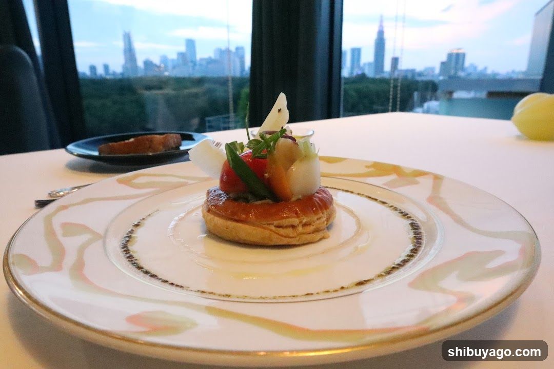 Fine Dining Dish with City View