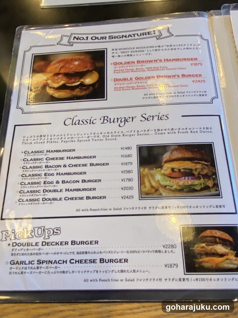 Burger Menu Page