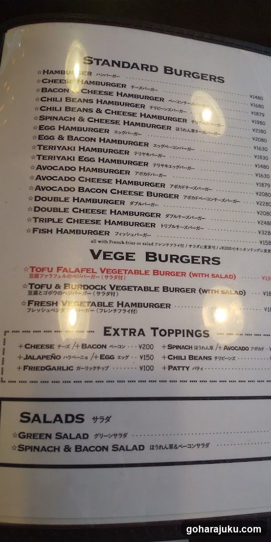 Burger Menu Page