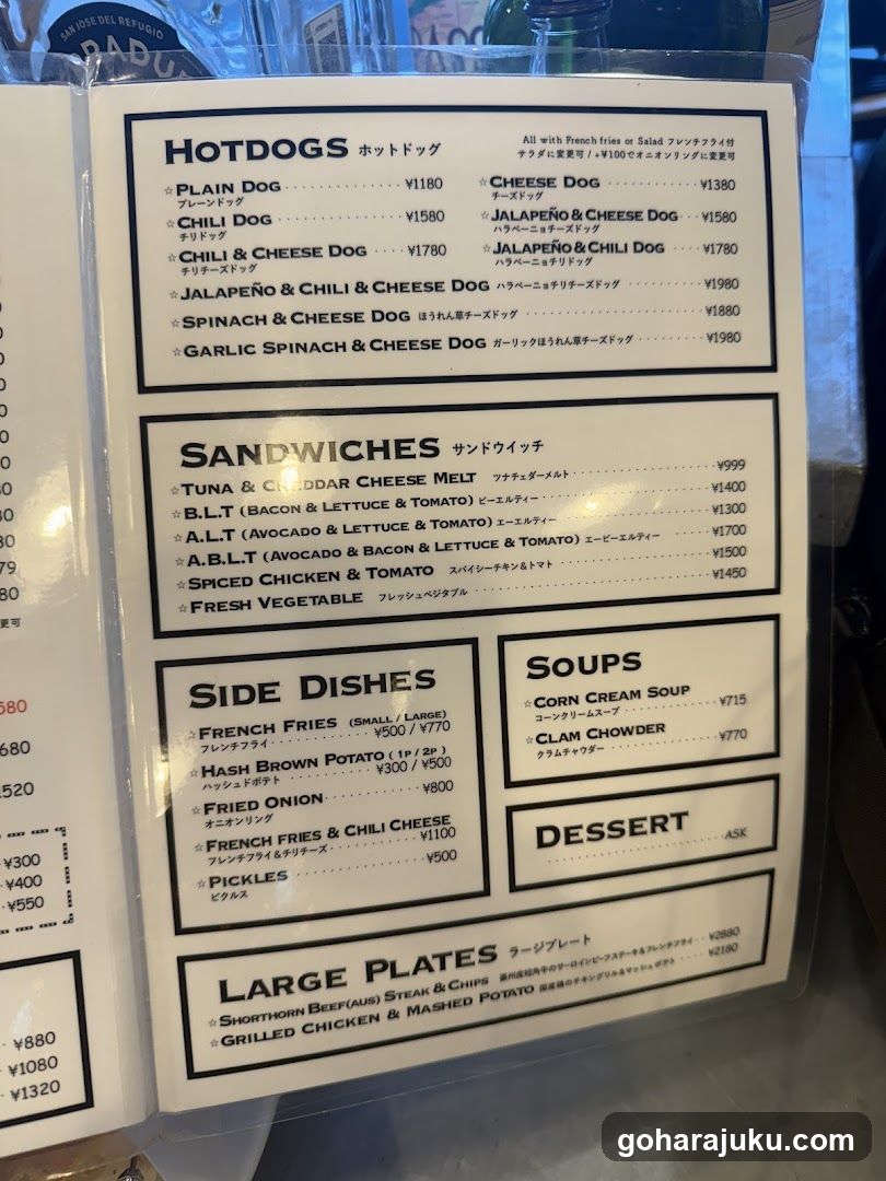 Japanese Restaurant Menu