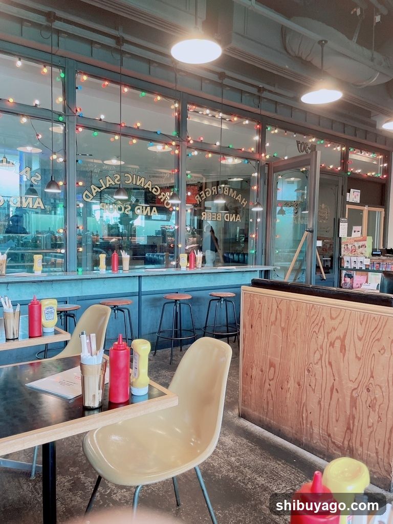Diner Interior with Condiments and Glass Front