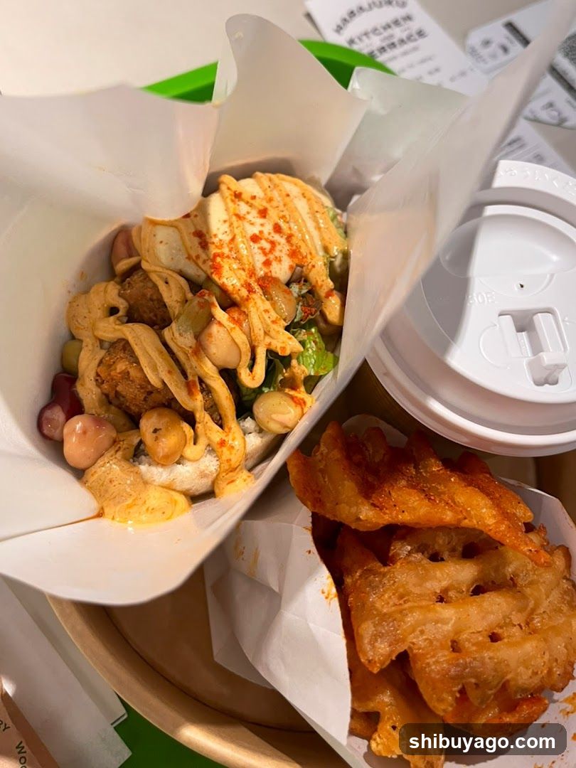 Food Tray with Salad and Fries