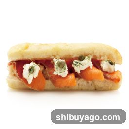 Sandwich with Roasted Vegetables and Cream Cheese