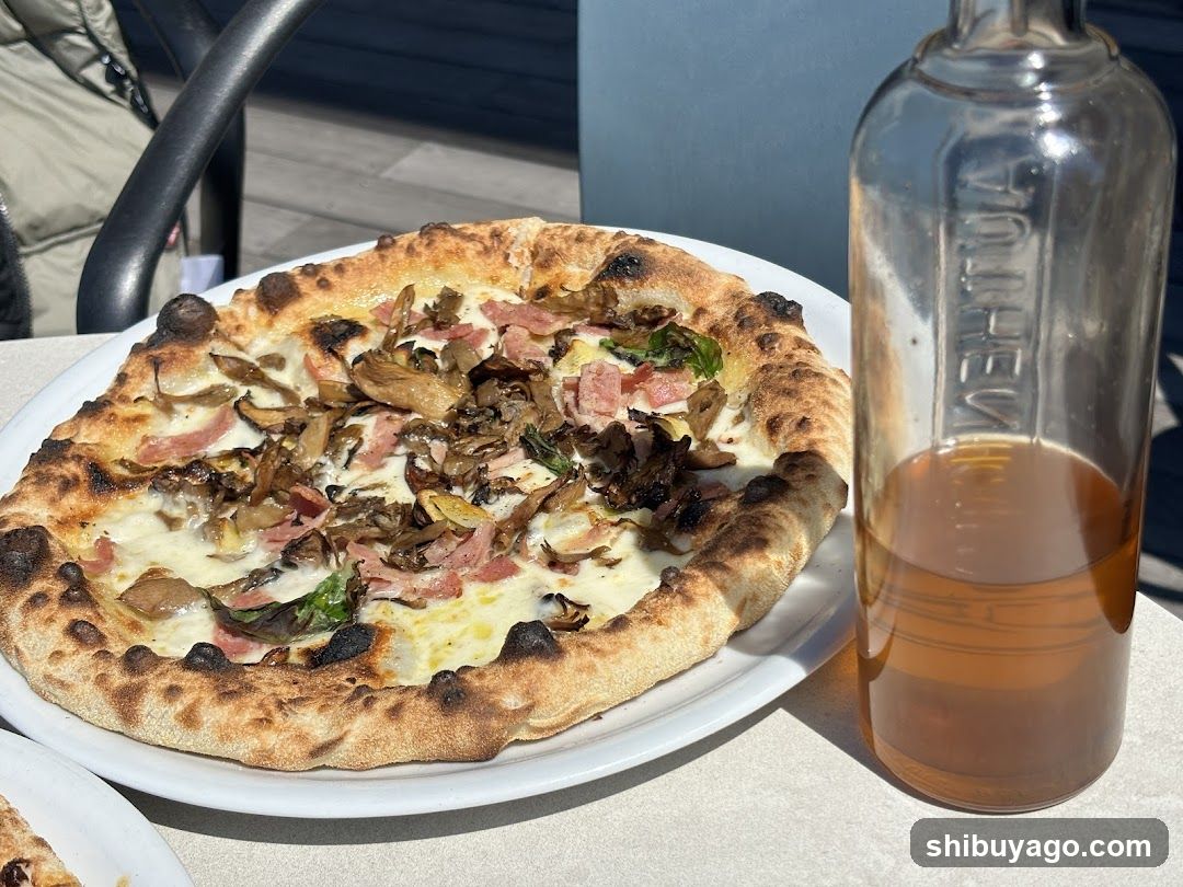 Pizza with Mushrooms and Ham