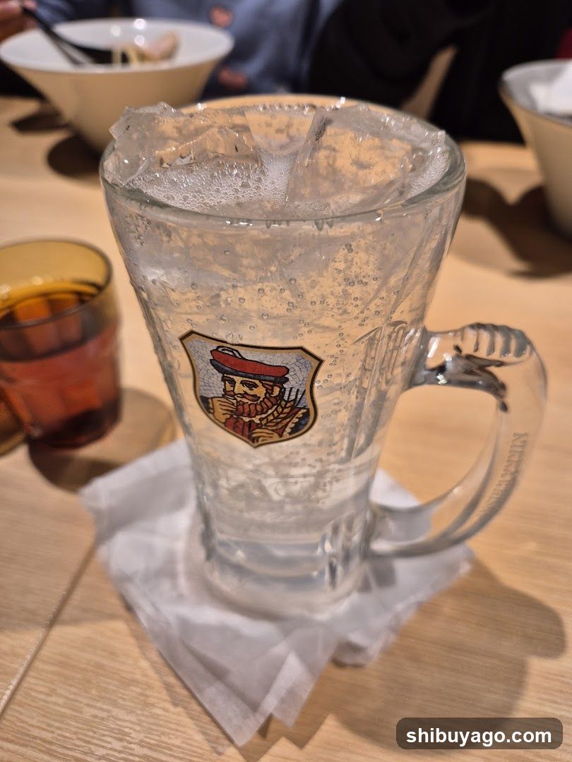 Glass Mug with Ice and Logo
