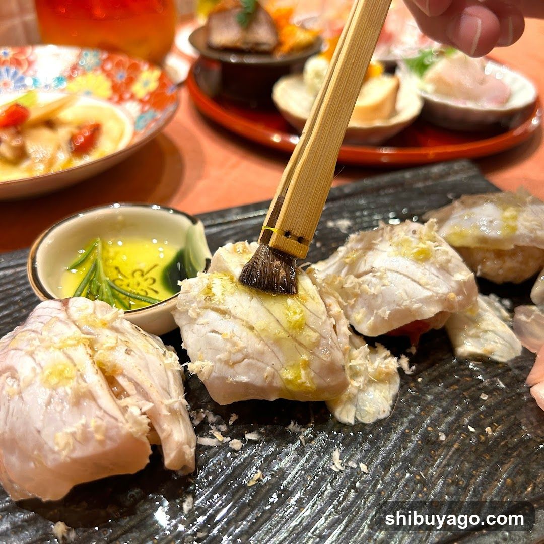 Sushi with Wasabi and Soy Sauce
