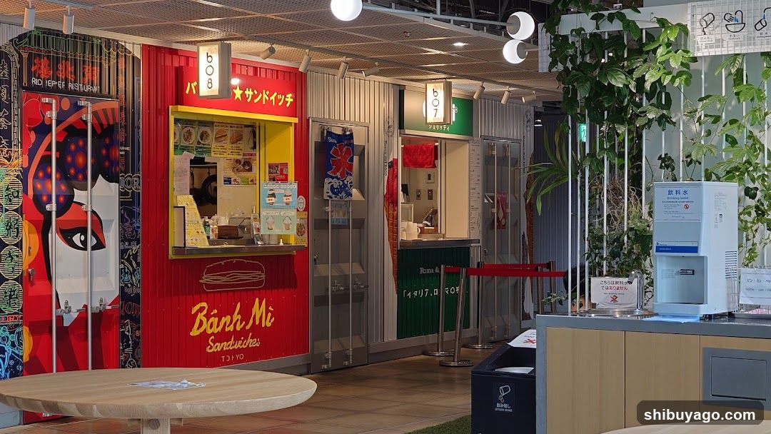 Food Court Interior with Food Stalls