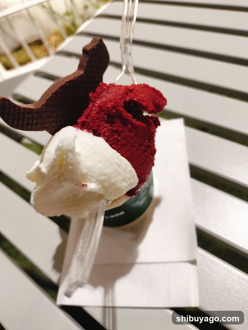 Red Velvet and Vanilla Ice Cream Dessert