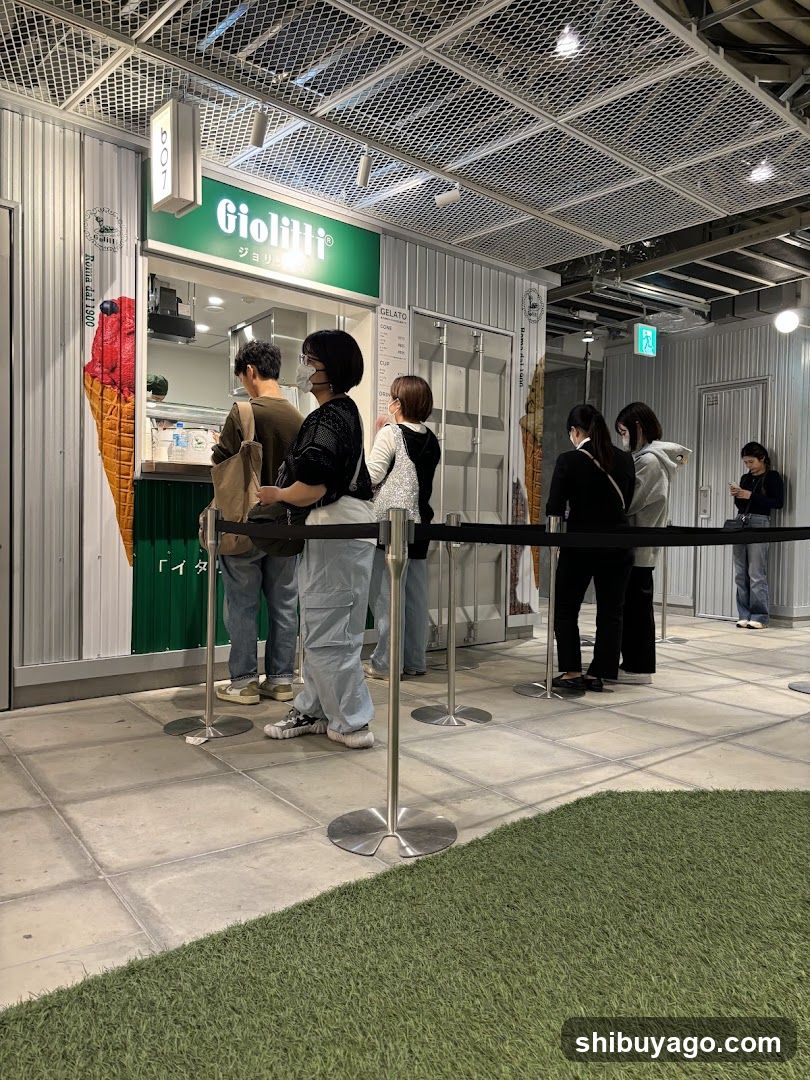 Queuing at Giolilli Ice Cream Shop
