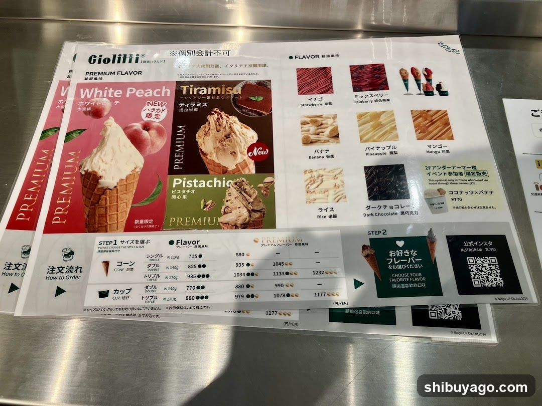 Gioliiti Premium Flavor Menu
