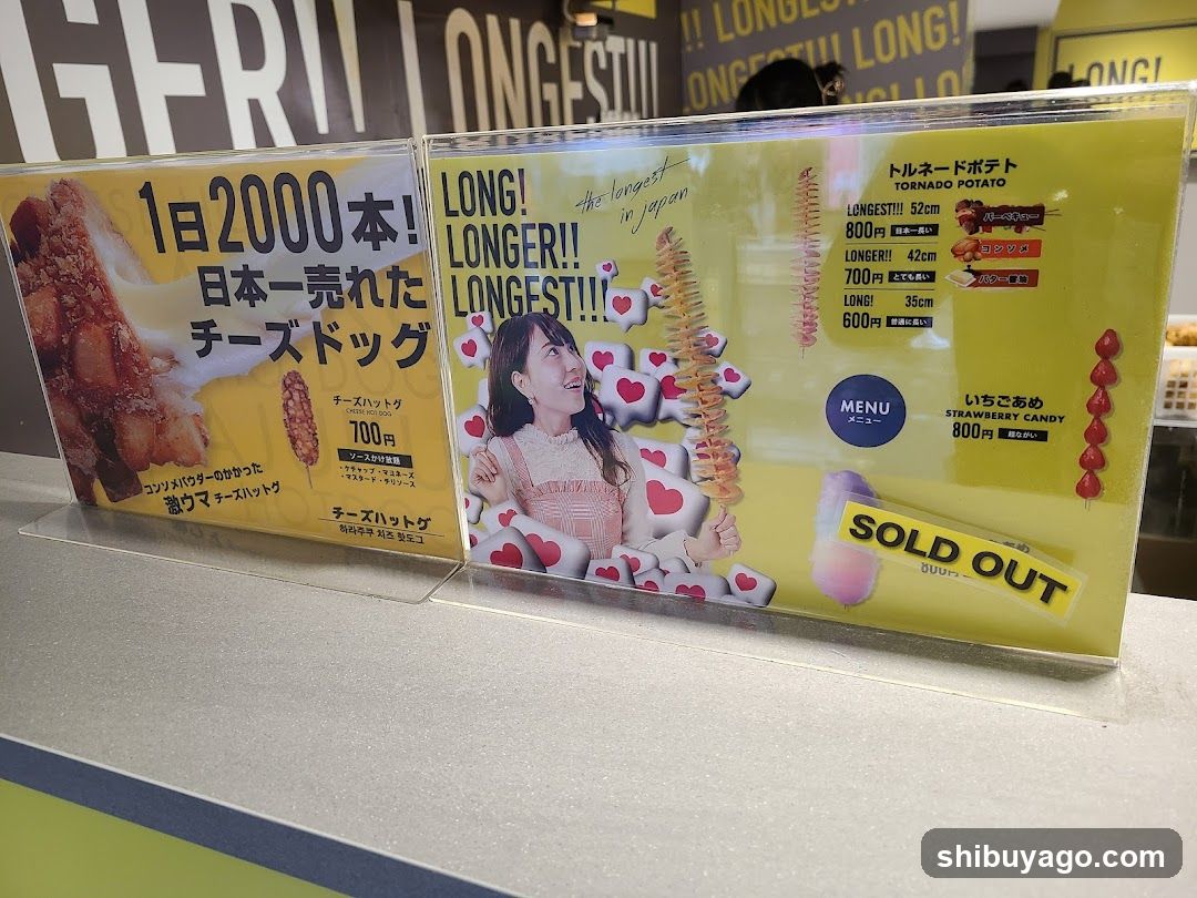 Food display signs with menu items