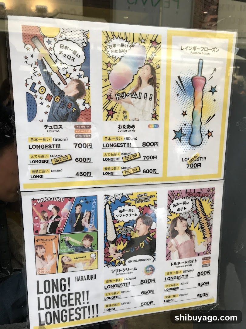 Japanese Longest Food Menu