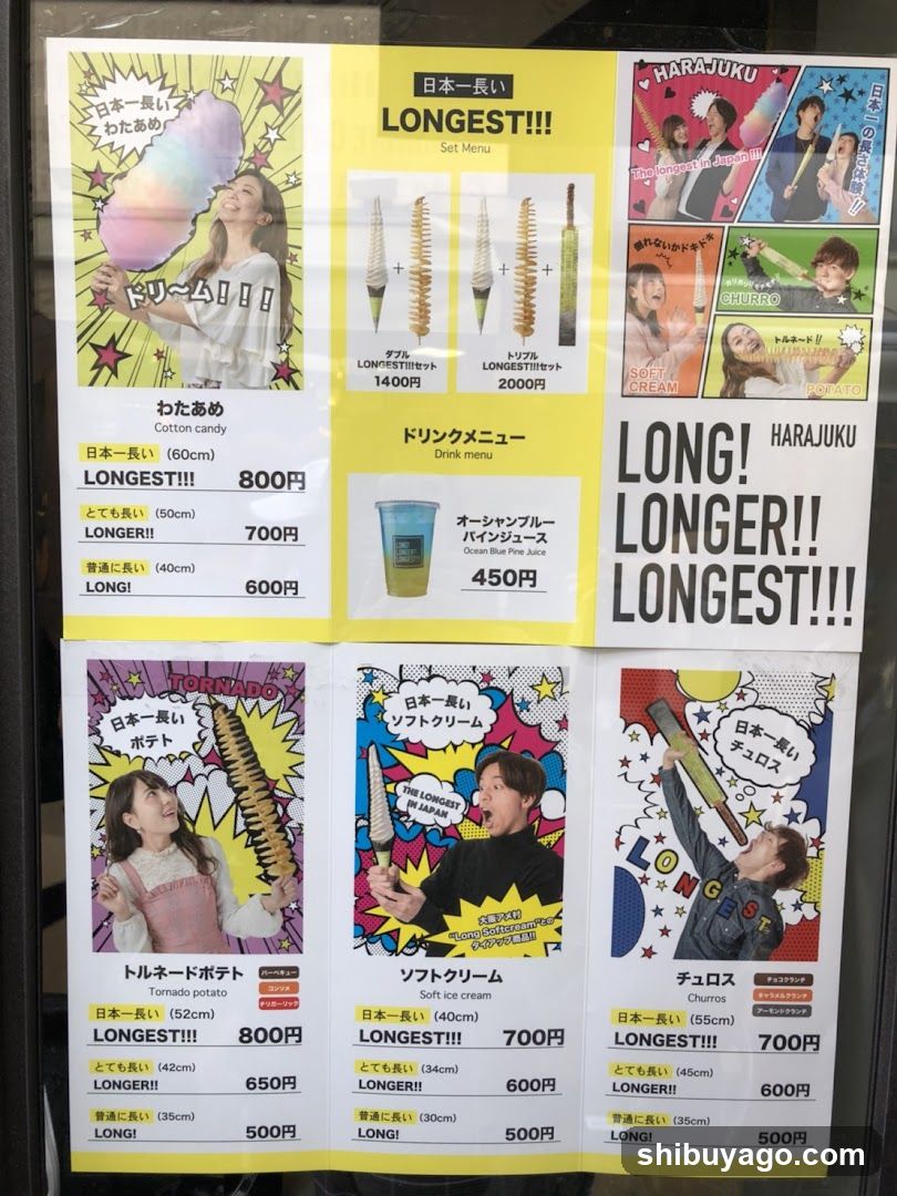 Harajuku Longest Menu Board