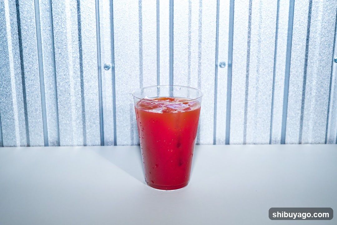Red Iced Drink in Glass