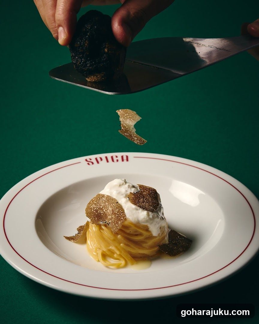 Spica Pasta Dish with Truffle Crisps