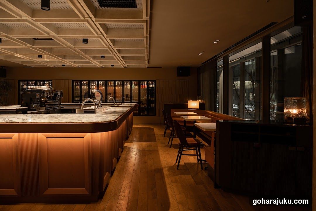 Interior of a dimly lit bar or lounge