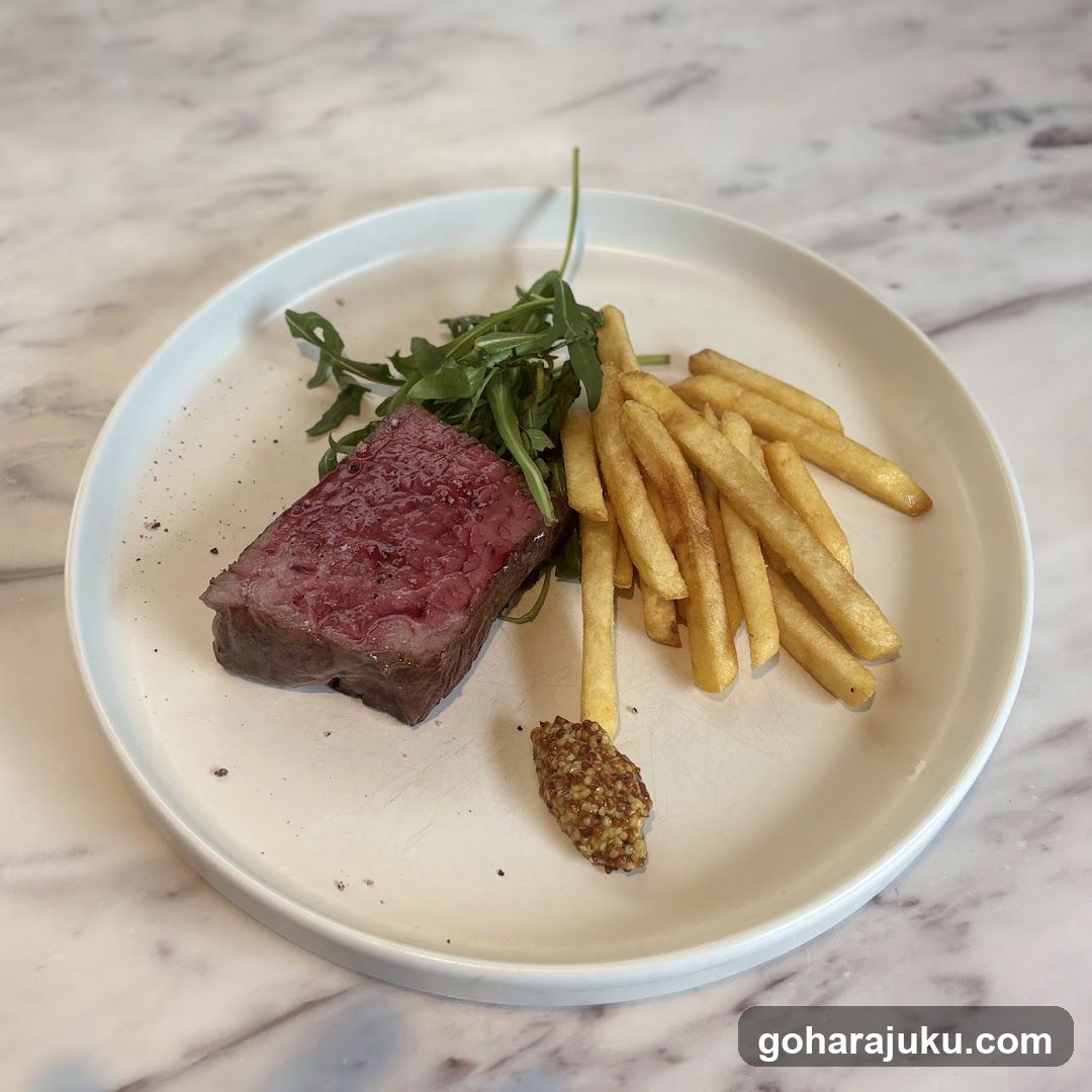 Steak with French Fries and Arugula