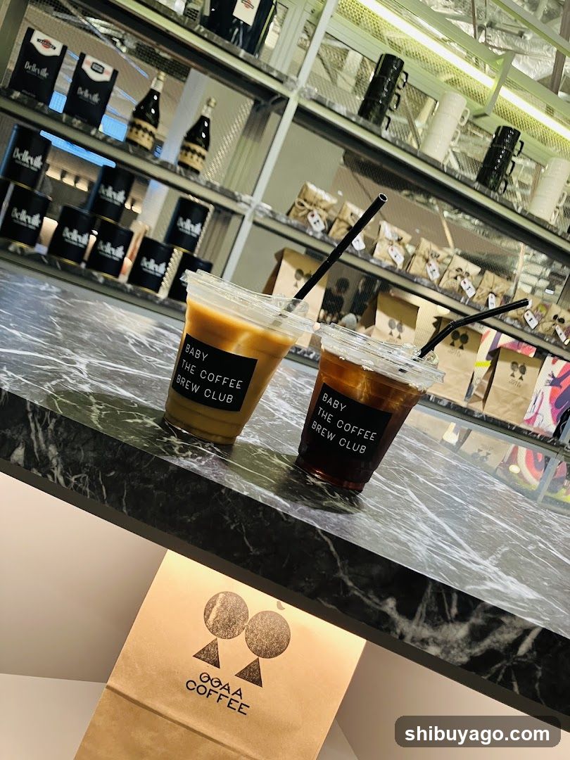 Coffee Shop Interior with Drinks on Counter