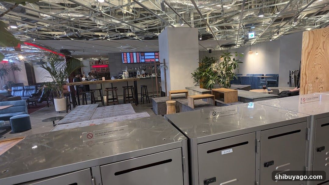 Interior Lounge Area with Lockers and Bar