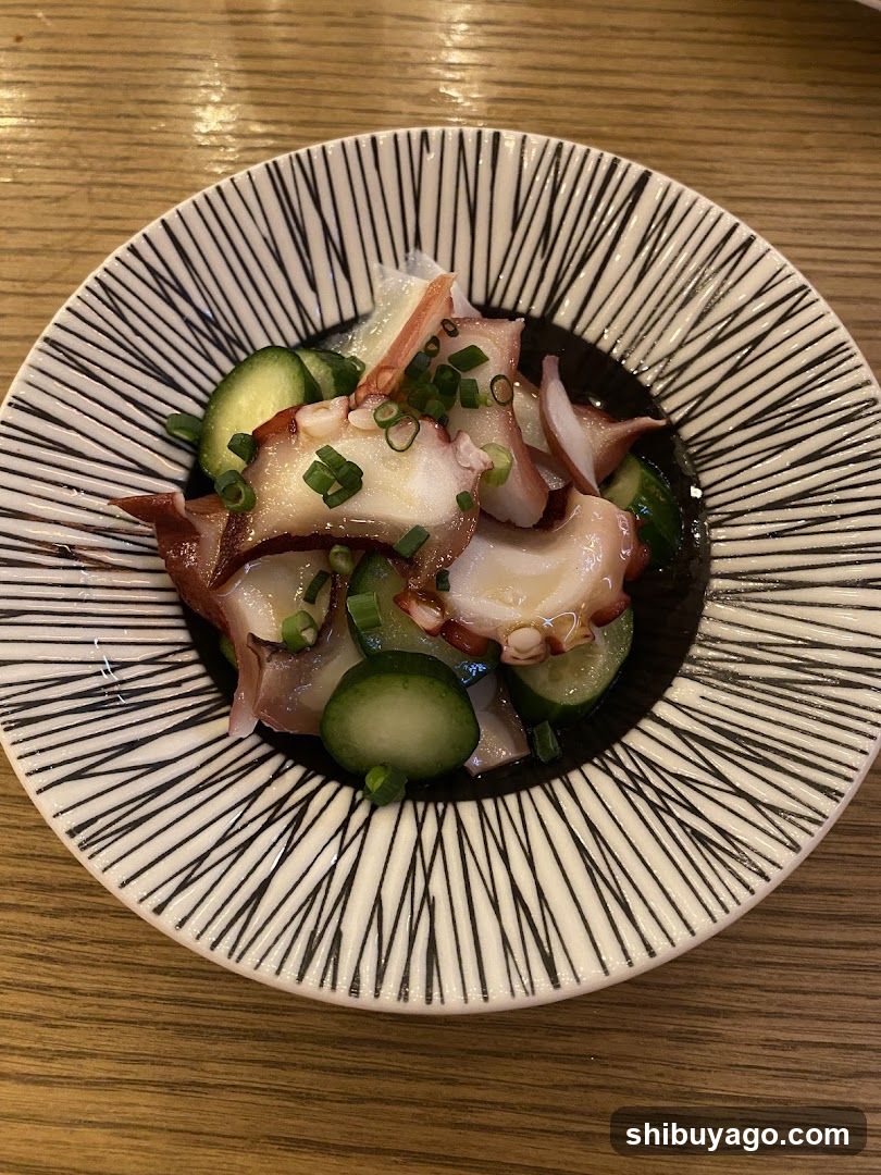 Sashimi-style Octopus with Cucumber and Soy Sauce