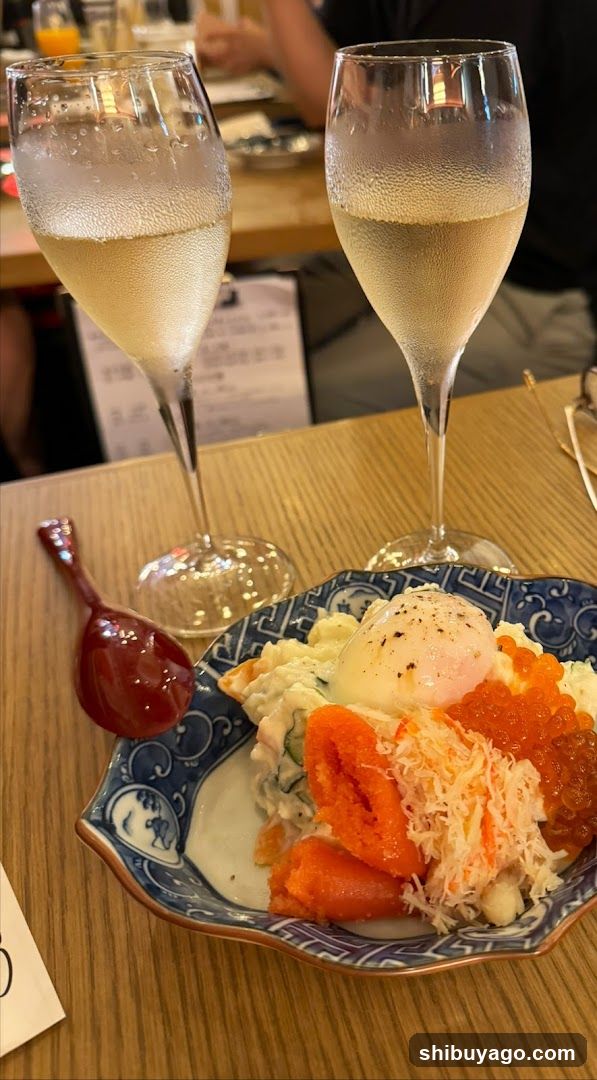 Sushi and Champagne at a Restaurant