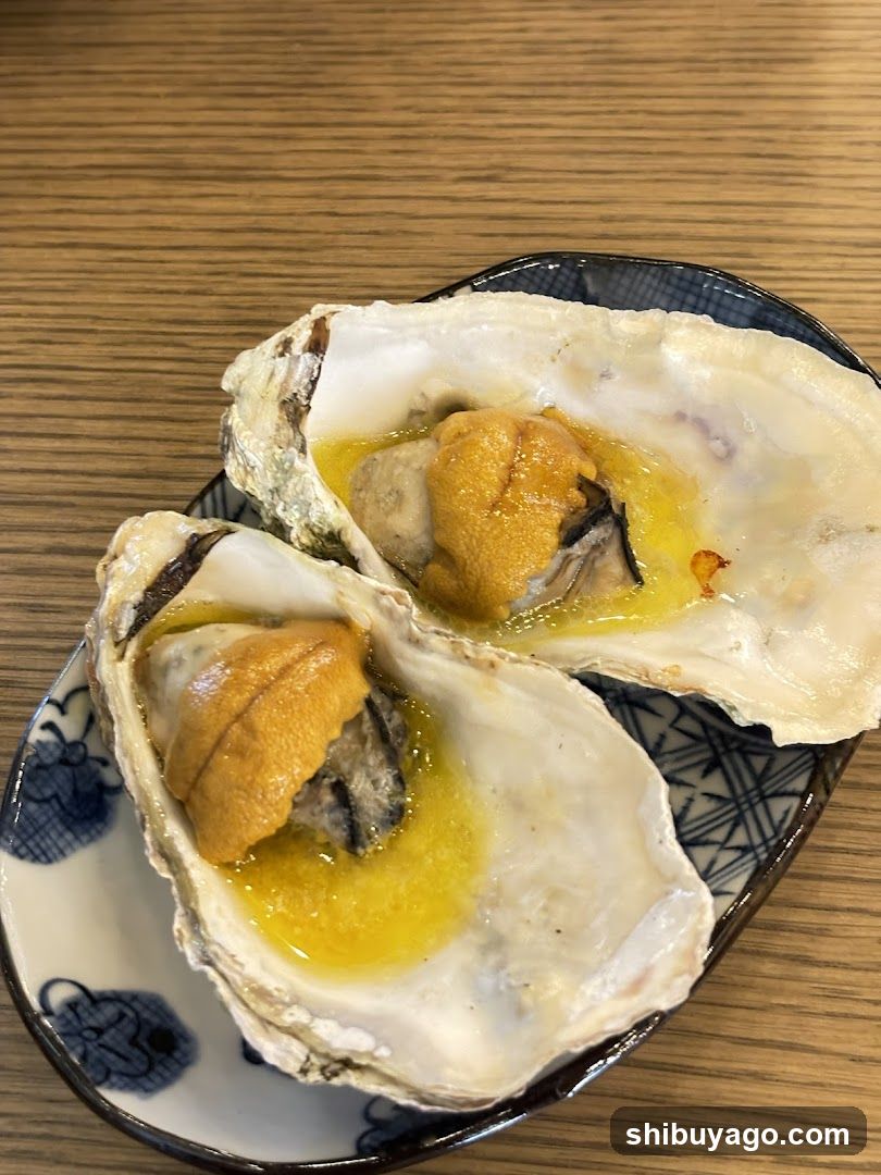 Oysters with Unagi Roe