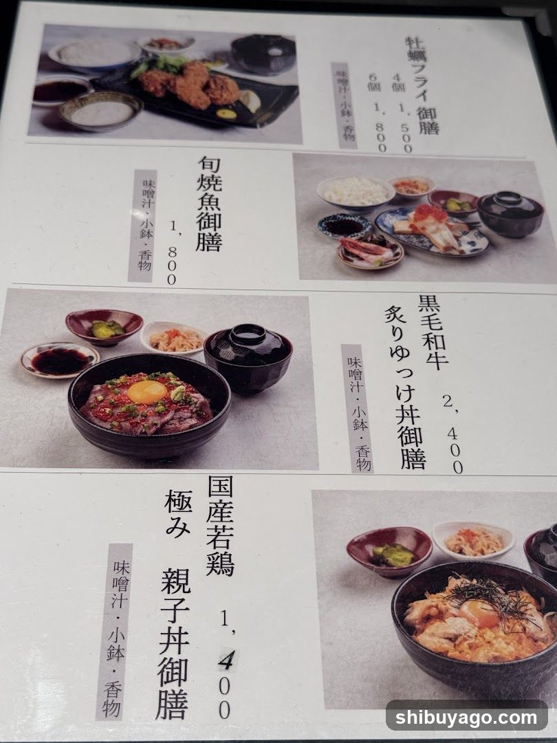 Japanese Restaurant Menu