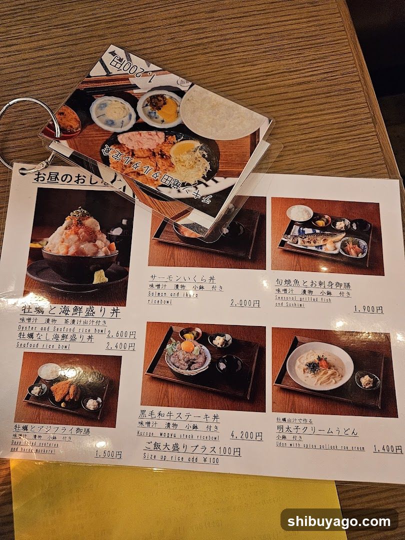Japanese Restaurant Menu Display