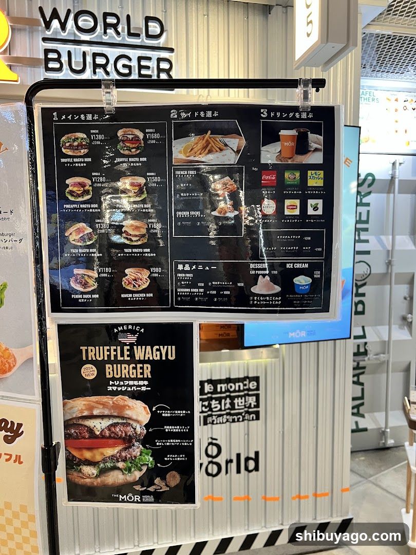 World Burger Menu Board