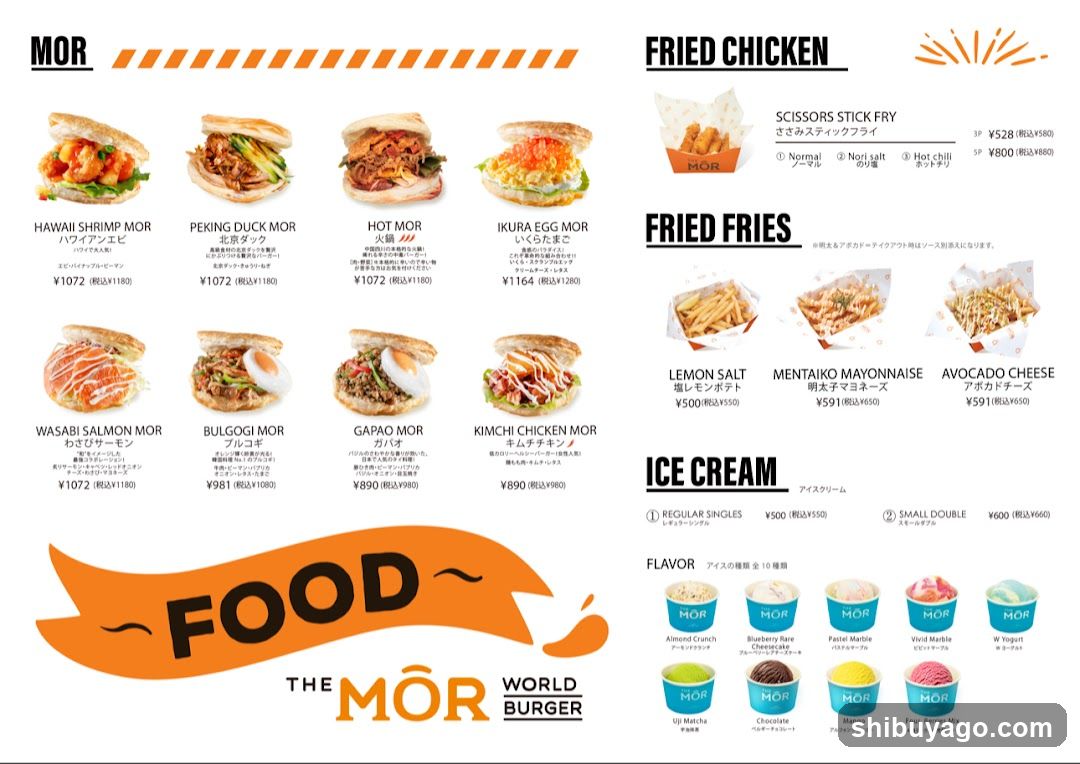 MOR World Burger Menu