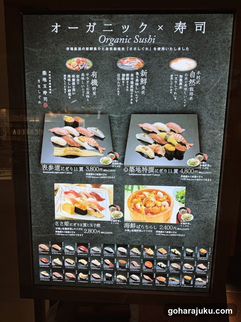 Organic Sushi Menu Board