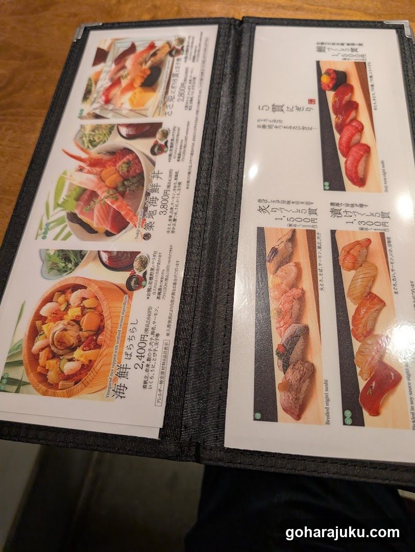 Sushi Menu