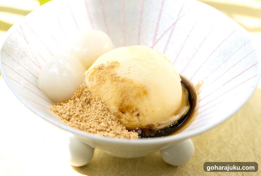 Dessert Bowl with Ice Cream and Matcha Powder